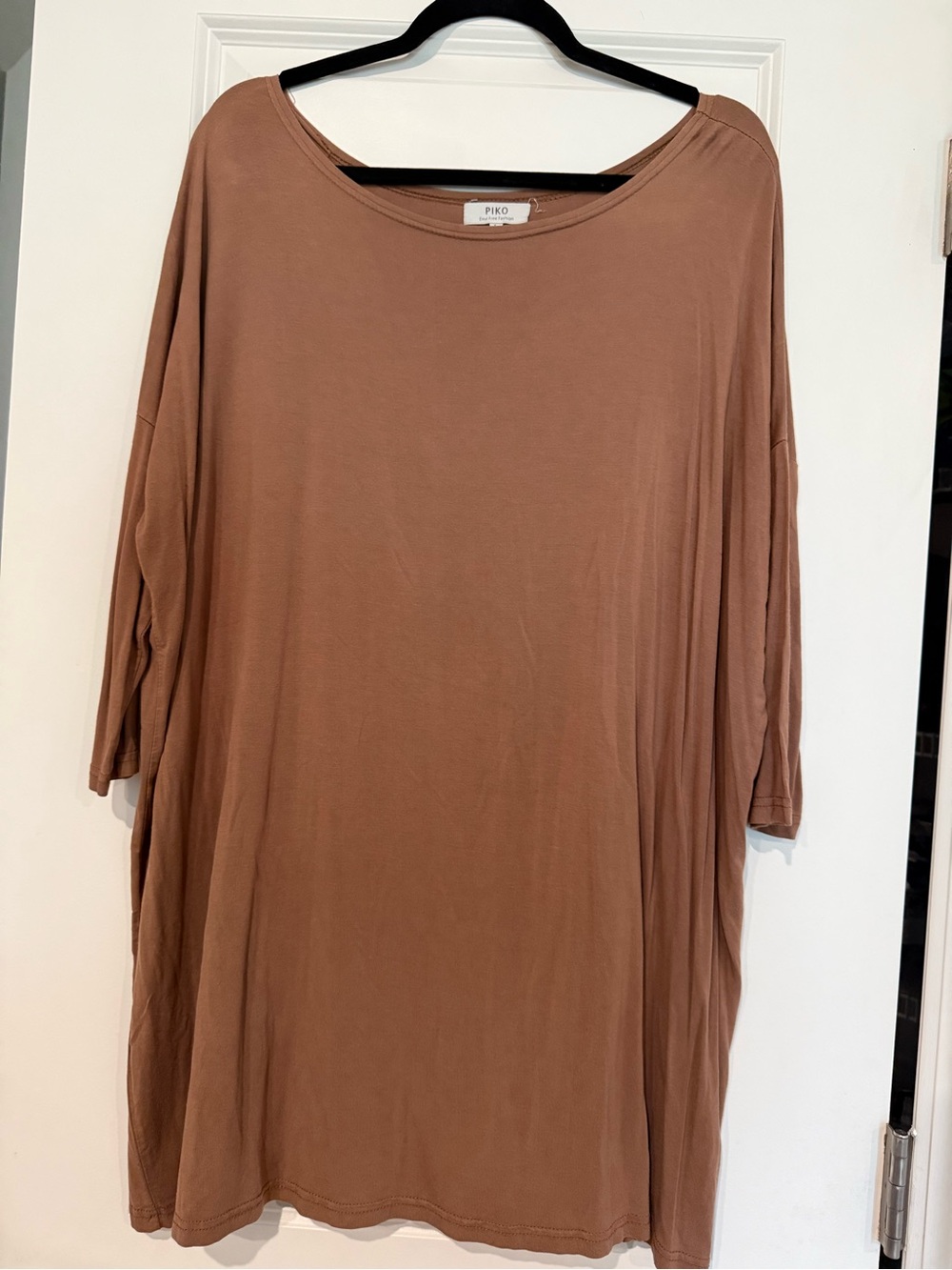 Piko 1988 Oversized Tunic Top in Dusty Rose Brown